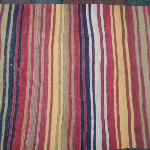 Shops Kilim Rug, nursery Rug, kilim Rug, hand knotted Rug, 5.8x3.5 ft, 108x178cm, vintage Turkish Rug, stripes Rug