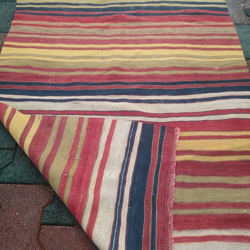 Shops Kilim Rug, nursery Rug, kilim Rug, hand knotted Rug, 5.8x3.5 ft, 108x178cm, vintage Turkish Rug, stripes Rug