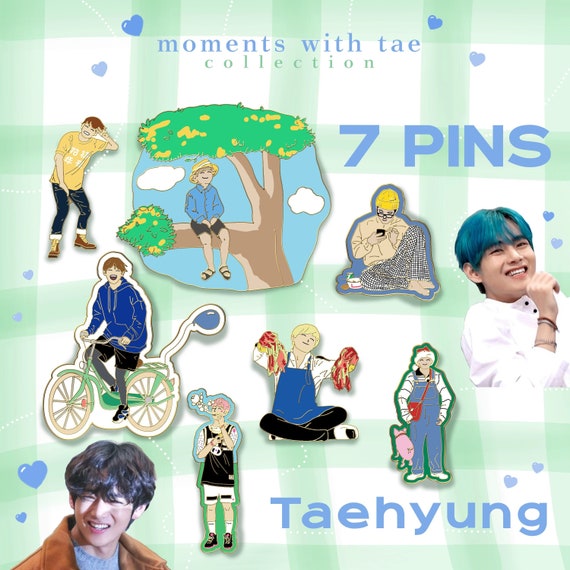 Taehyung 7 Enamel Pin Set BTS V From 2013 2020 Comes 