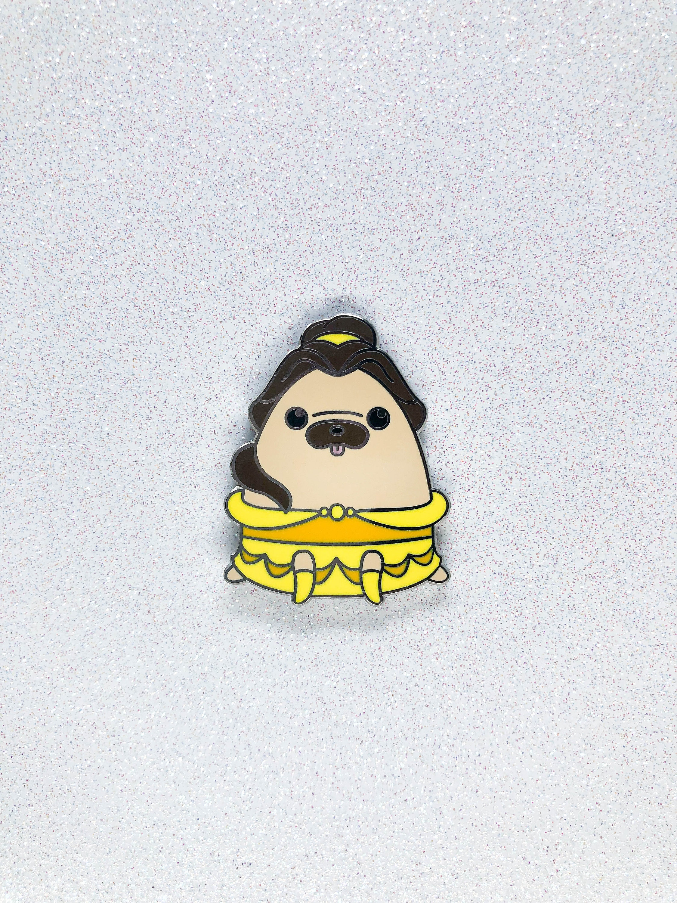Pug Pin Beauty & the Pug Hard Enamel Lapel Pin, Puggily Ever After, Belle Pin ...