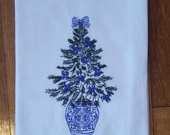 Chinoisere Christmas Tree Flour Sack Towel