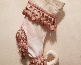 Handmade Pretty In Pink Christmas Stocking Lined