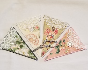 Fabric Scissor Case With Embroidered Lace Flap