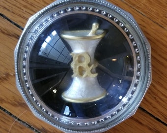 Paperweight Rx/Meadow Mountain Designs/Gold Leaf/Pewter/Crystal