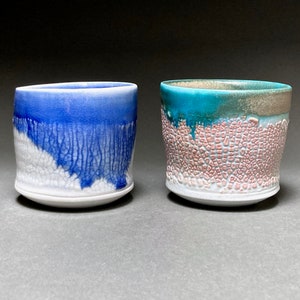 Blue/Green Shot Glass, Ceramic Shot Glass, Pottery Shot Glass, Unique Gift