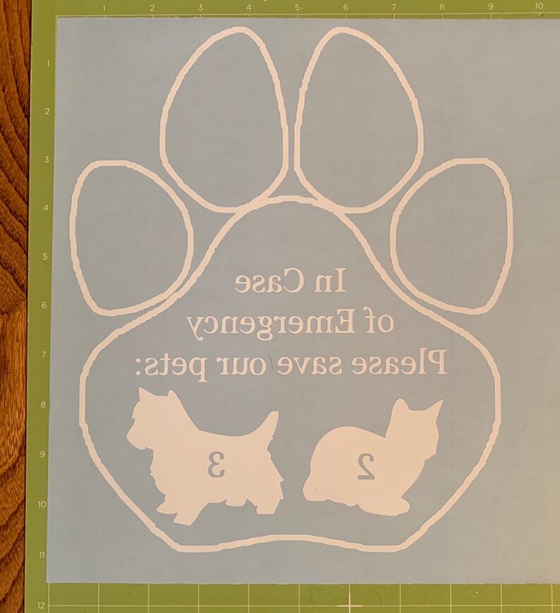 Paw Print Emergency Animal Rescue Decal for Your Window or Etsy