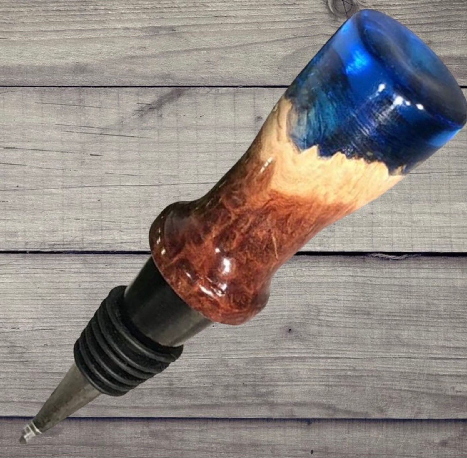 One of a Kind Epoxy Resinwood Wine Bottle Stopper. Makes a Etsy