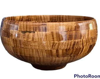 Curly Maple Bowl | Salad Bowl | Large Fruit Bowl | Display Bowl Decorative Bowl | House Warming Gift