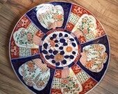 Large Antique Japanese Imari Charger Circa 1890 Meiji 15 1 4 blue and red