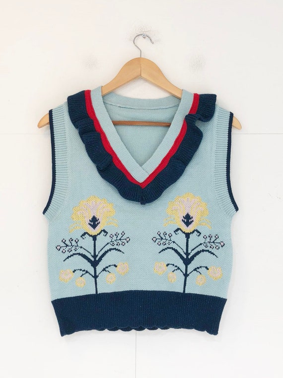 sweater vest flower