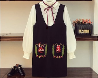 Blouse and pinnafore dress co-ord size 8