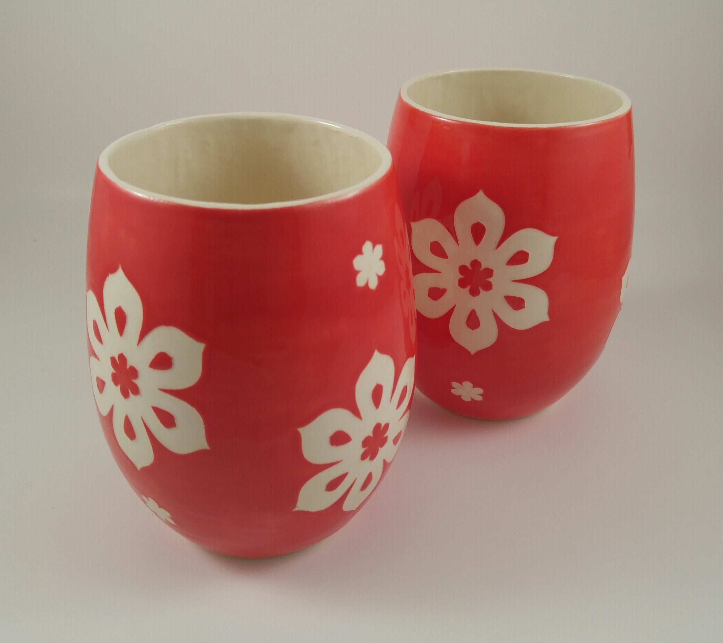 2Handmade Ceramic Wine Glasses Etsy