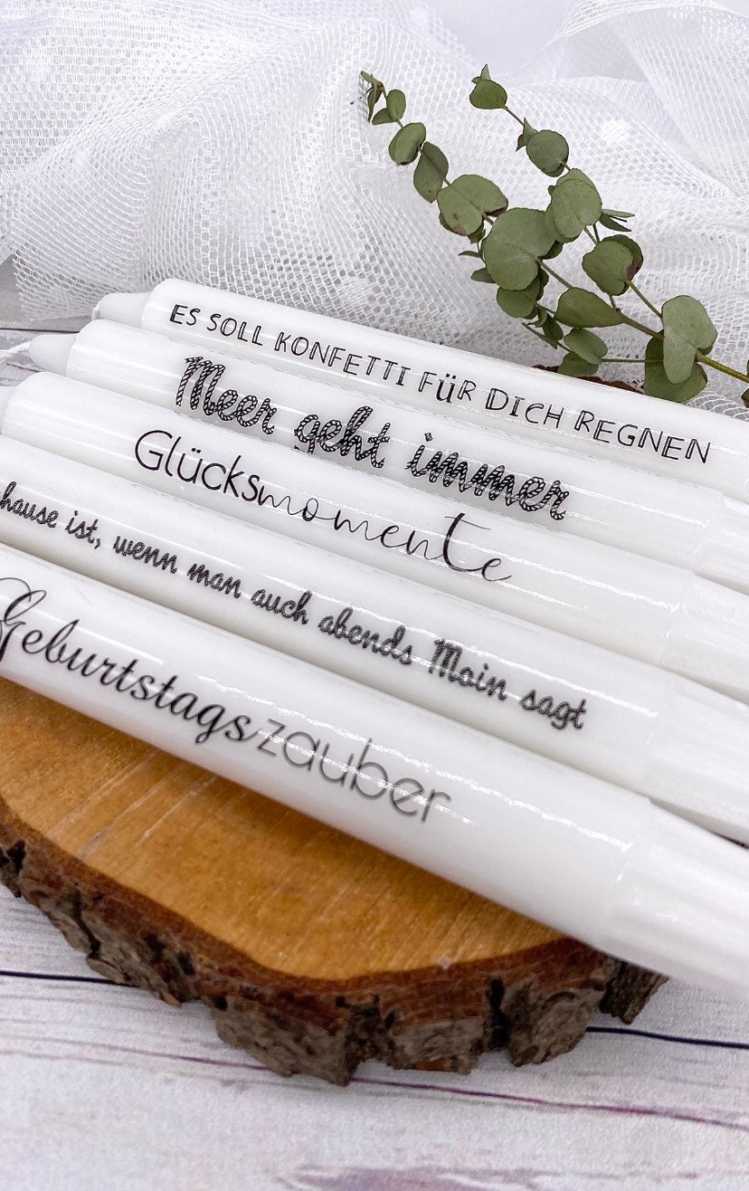 Kerze mit Spruch Wunschlicht Glückslicht handgemacht Etsy