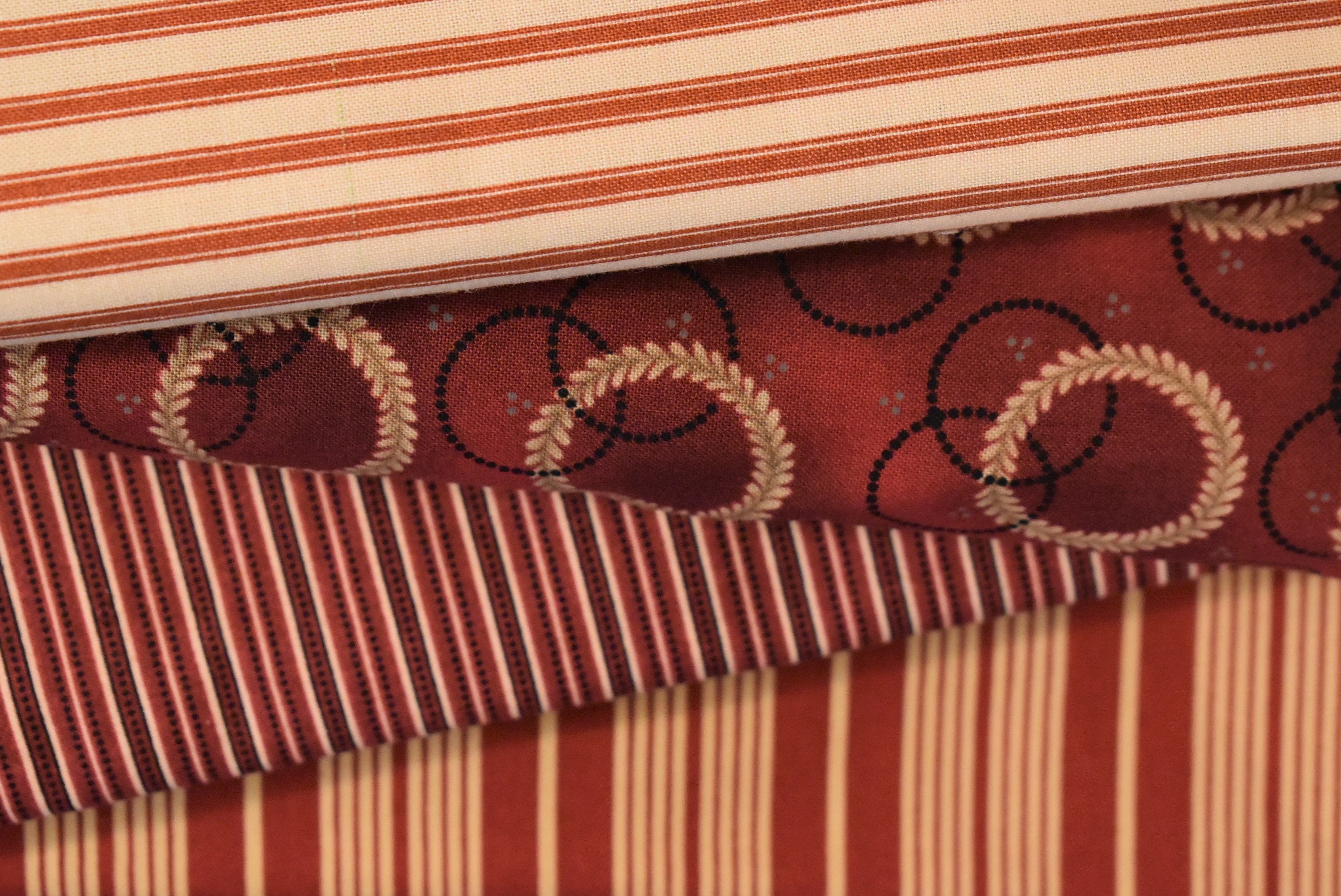 Red and Gold Patterned Quilting Fabric 2 Yards Etsy