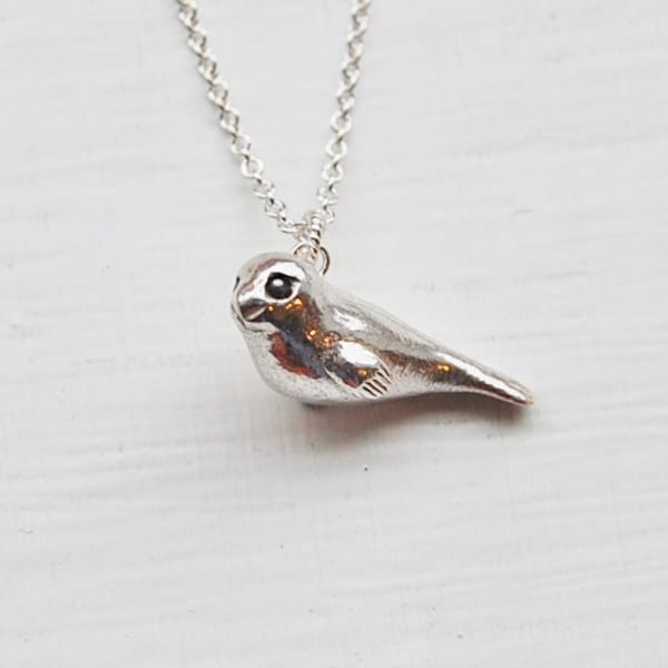 Seal Necklace, handmade in sterling silver, Seal jewellery, Seal jewelry