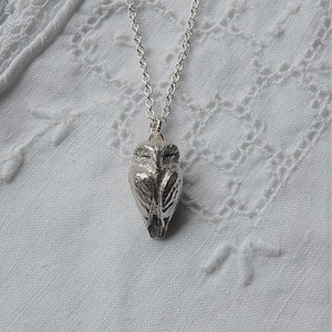 Sleeping Owl Necklace, Sterling Silver owl, owl jewellery,