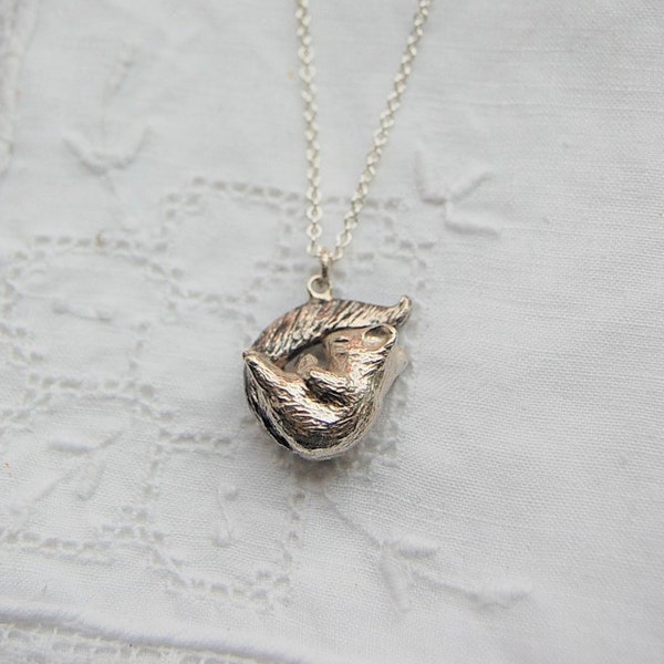 Sleepy Squirrel Necklace