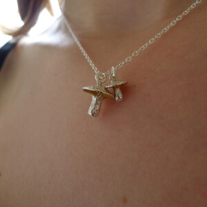 Mushrooms Necklace, Handmade in sterling silver, Mushrooms jewellery, Mushrooms Jewelry image 5
