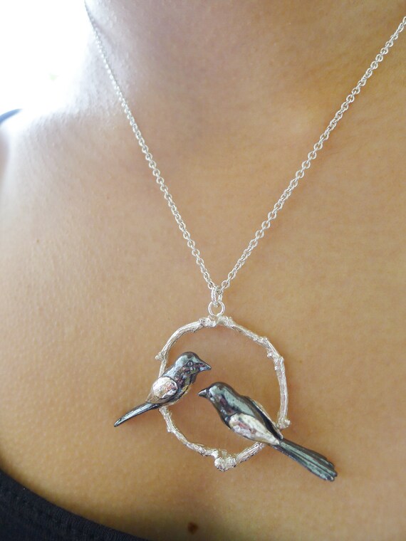 Collier Pie (Magpie) En Argent Sterling 925, Cadeau Pour Amoureux Des Oiseaux