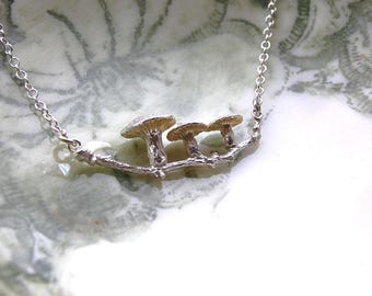 Row of Mushrooms Necklace