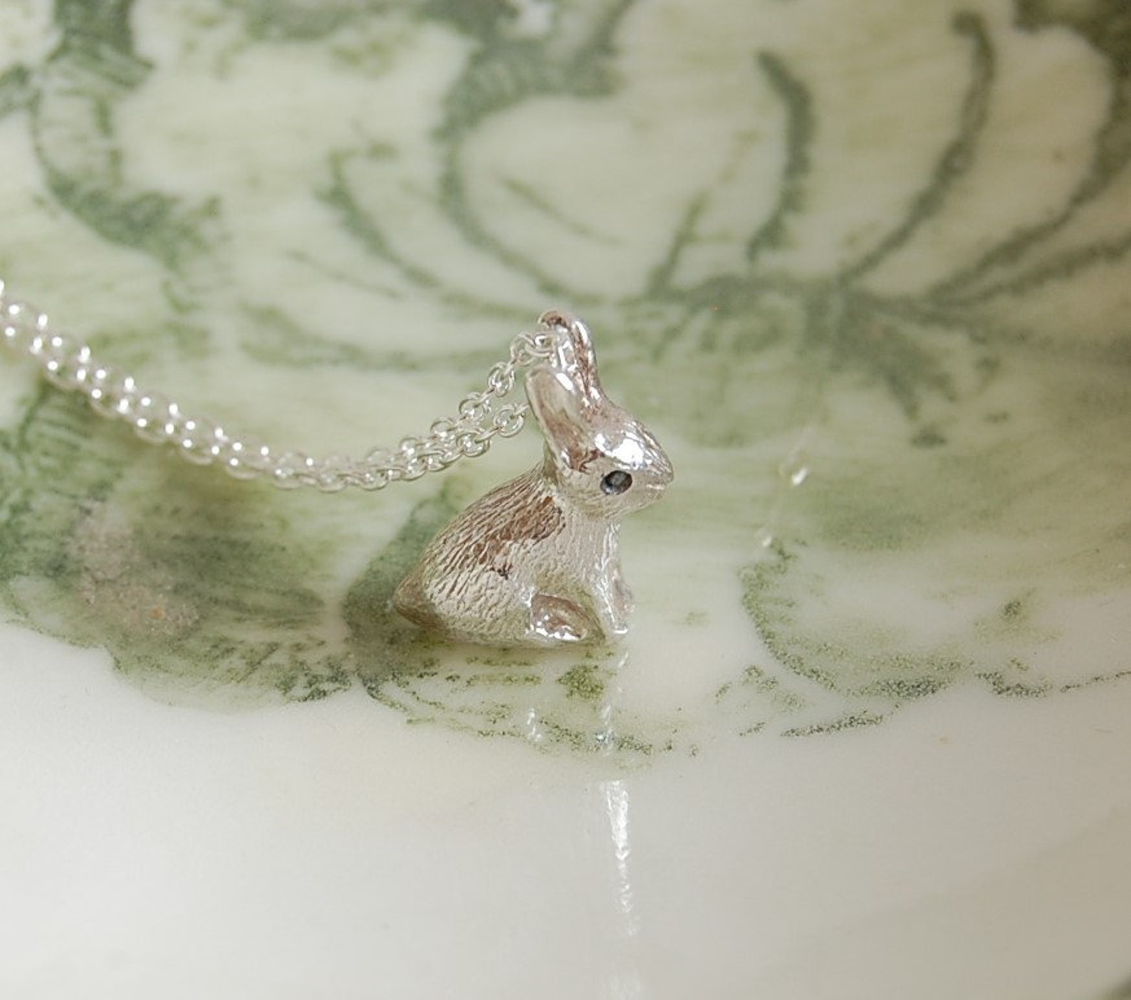 Solid Silver Rabbit Pendant Necklace, Bunny Jewelry (2cm) - Etsy
