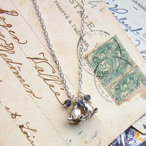 Handmade Bluebell Necklace. Sterling silver Bluebell necklace. Bluebell jewellery. Bluebell Jewelry. Bluebell pendant. Wildflower jewellery