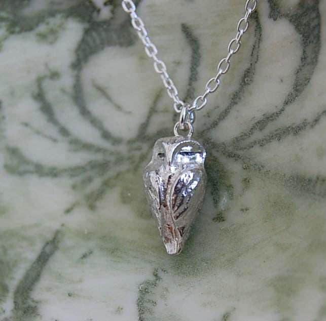 Sleeping Owl Necklace, Sterling Silver owl, owl jewellery,
