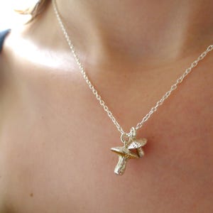 Mushrooms Necklace, Handmade in sterling silver, Mushrooms jewellery, Mushrooms Jewelry image 4