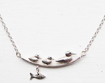 Duck and Ducklings Necklace