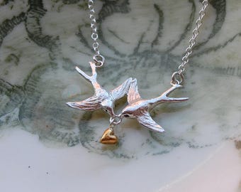 Double Swallow Necklace