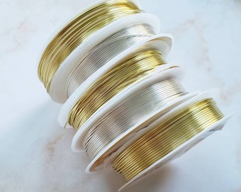 Gold/Silver Plated Copper Wire: Tarnish Resistant Jewelry Making, 20-26 Gauge
