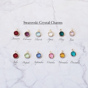 6mm Gold Swarovski birthstone crystal channel charms with jump ring