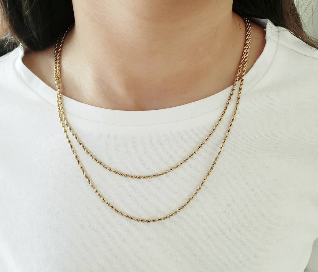 Women Gold Rope Chain Necklace Bulk Chains Twisted Chain Etsy New Zealand