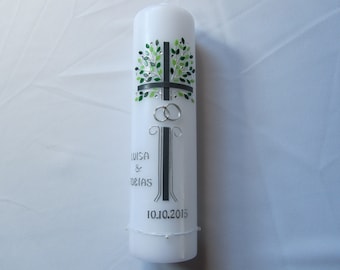 Wedding candle with tree of life