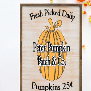 Peter Pumpkin Patch & Co. Farmhouse Fall Home Decor | Festive Autumn Wall Sign | Handmade Fall Art | Peter Peter Pumpkin Eater Rhyme Art