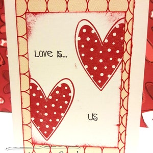 Love is Us Valentines Cards | Romantic Valentines Day Card | Handmade Romance Card