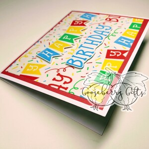 Cartão de papel de seda com faixa de feliz aniversário feito à mão em 3D | Cartão de aniversário multicolorido brilhante | Cartão para ele e ela | Cartão de aniversário feito à mão exclusivo