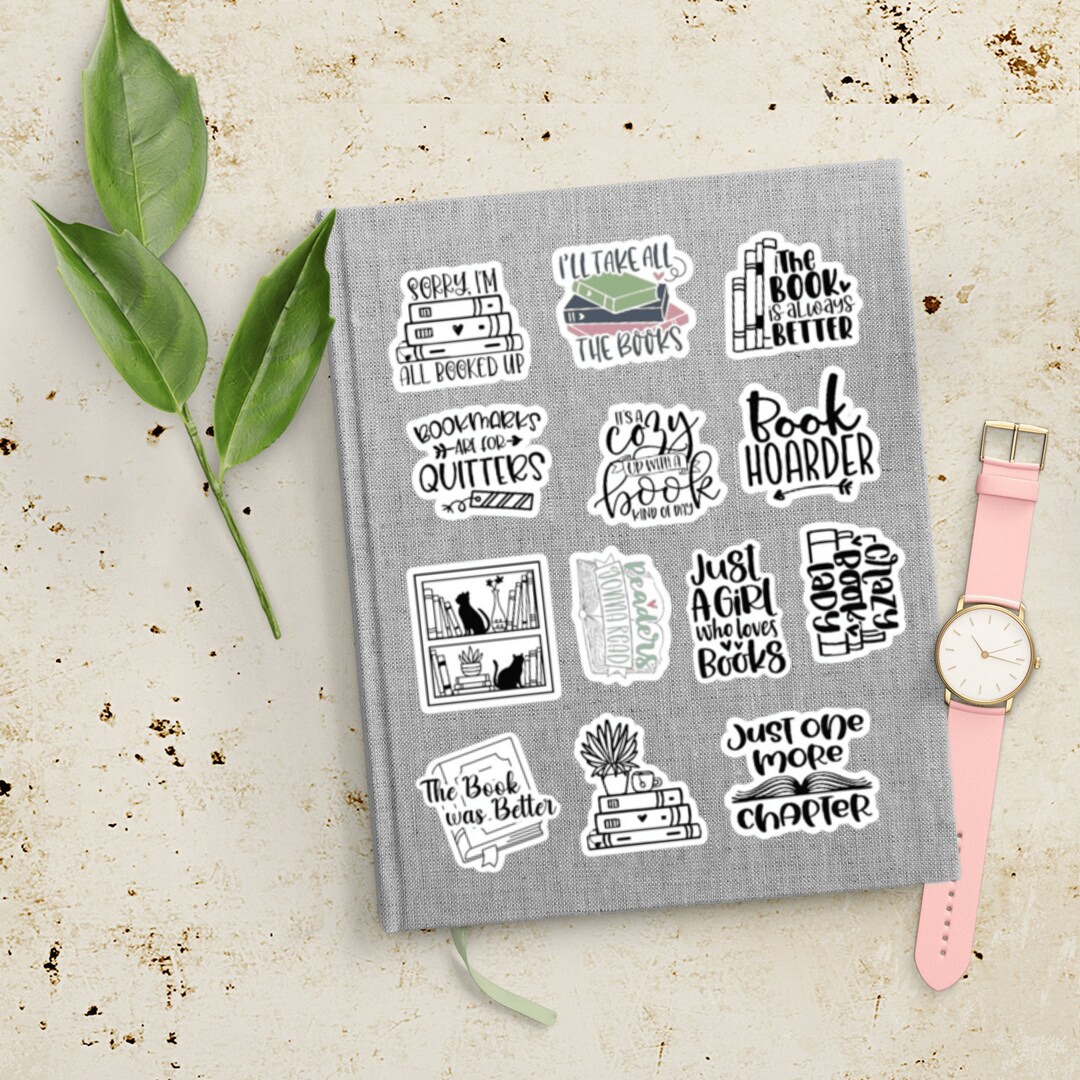 Funny Book-themed Sticker Set | Waterproof Vinyl Decals for Kindle ...