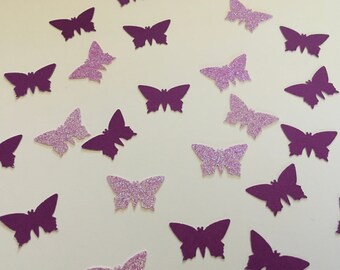 200 Purple Butterfly Confetti, Glitter Party Table Sprinkles