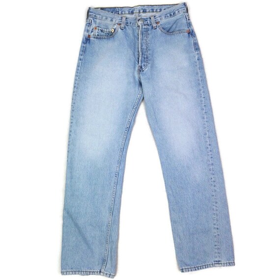Vintage 90s Levis 501 Blue Light Washed Denim Jean