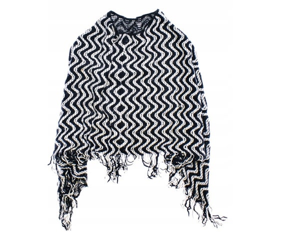 Missoni Black And White Striped Oversize Mohair Po