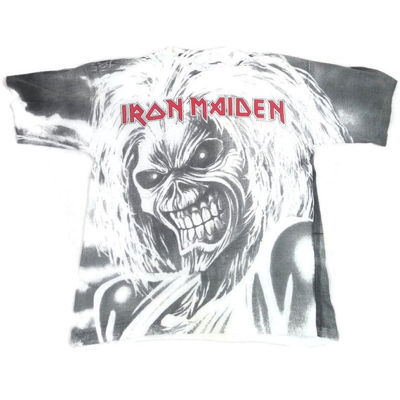 Vintage 1991 Iron Maiden All Over Print Tee XL