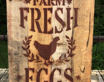 PVC-Schild 'Frische Eier' – 32,3x29,2 Cm, Retro Design, Für Wohnung & Hof-Dekoration