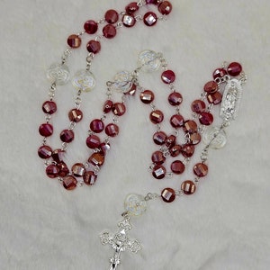 Gorgeous iridescent red rosary