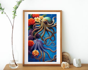 Poster Druck Oktopus-Krake_Inside Blooming Dale_Oktopus#1