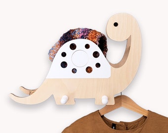 Garderobe mit Ablage Mützenfach, Wandgarderobe Mit Ablage, Junge Mädchen - Garderobe Kinderzimmer; Flur, Scandi Design Dino Brontosarus