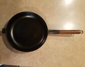 Le Creuset 26 Cast Iron Skillet wood and copper handle