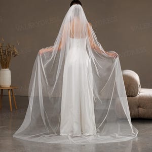Glitter Cathedral Wedding Veil: Shimmer Tulle, Metal Comb