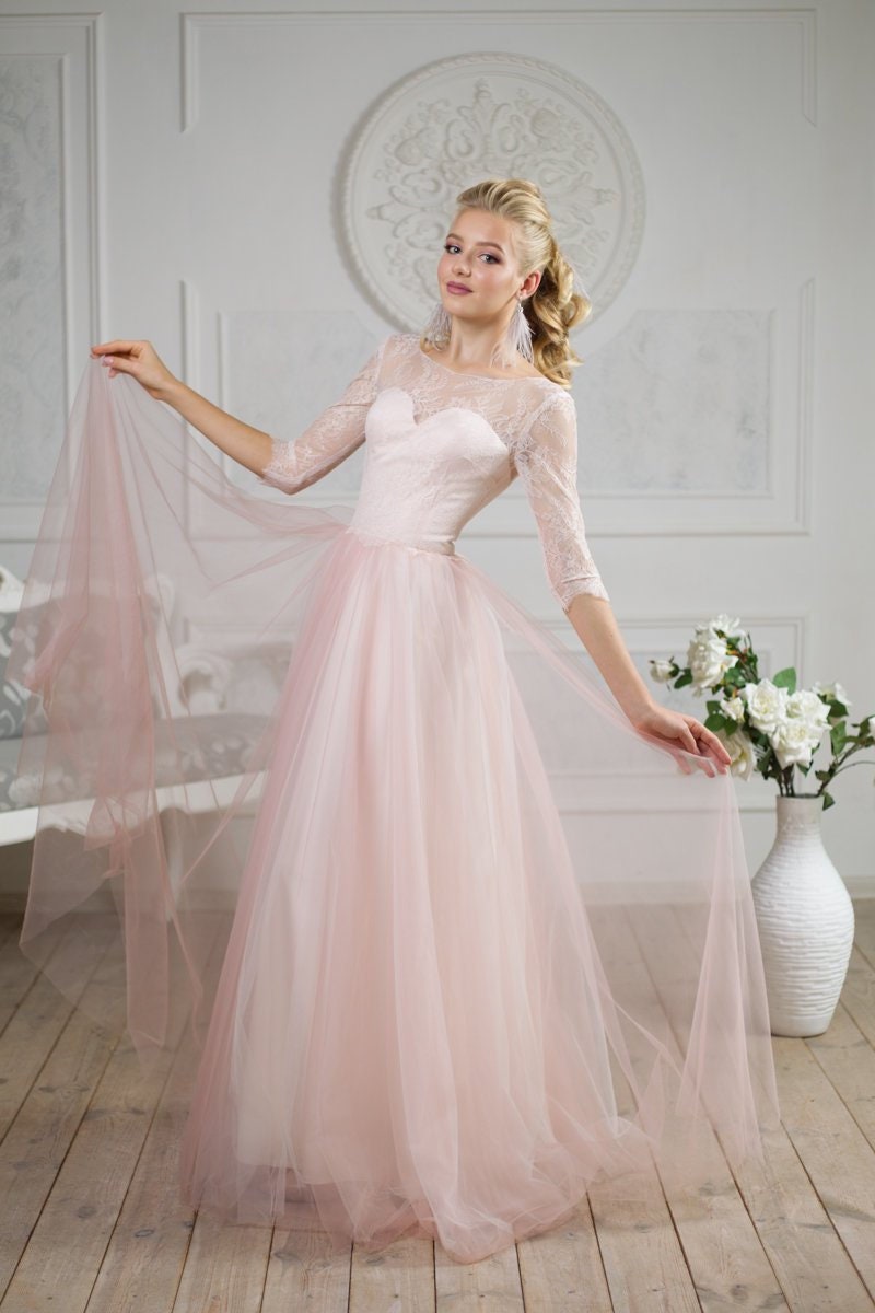 wedding dresses baby pink