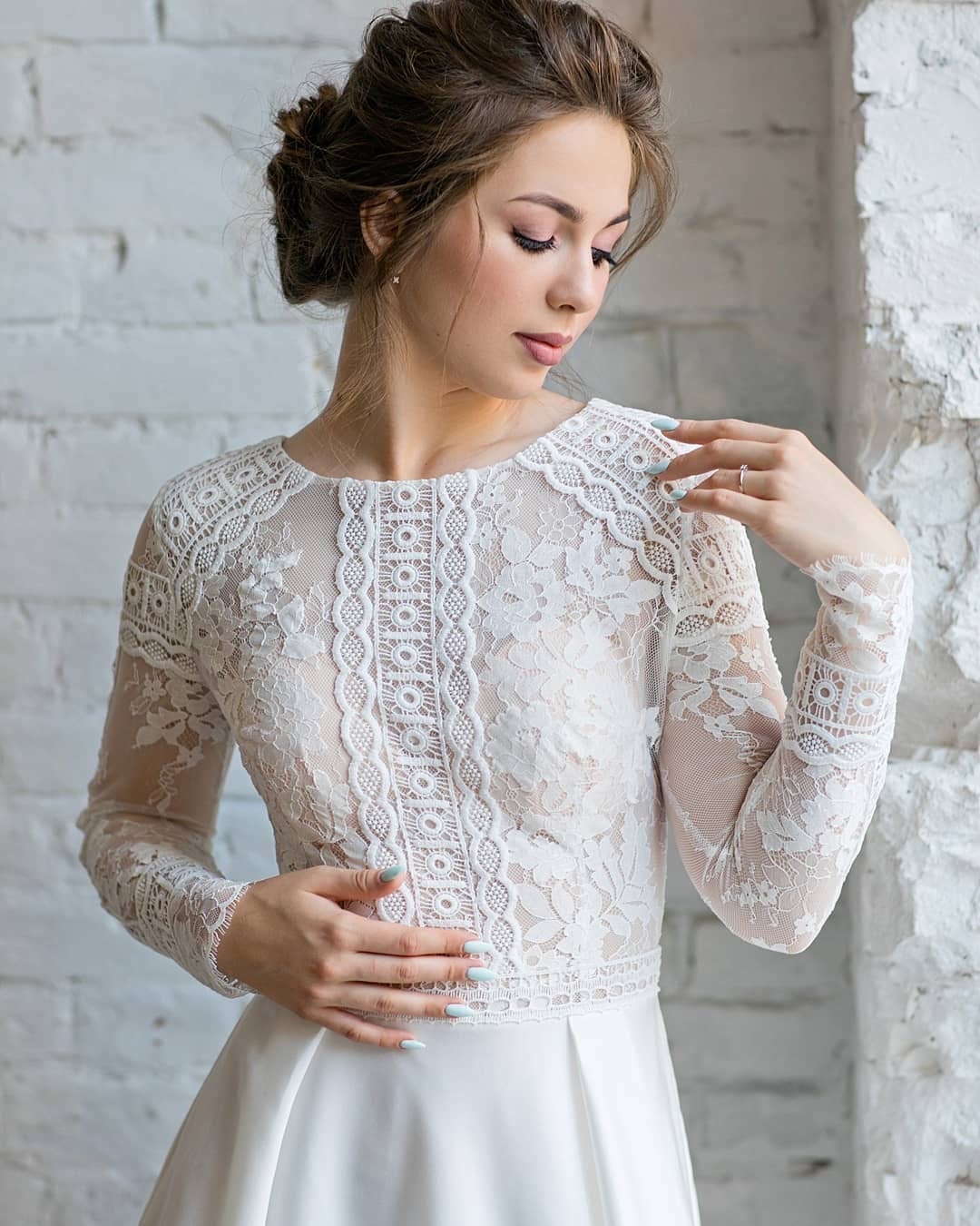 Long Sleeves Boho Style Simple Wedding Dress Romantic Dress - Etsy